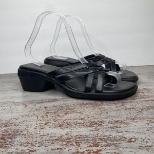 Vintage 90s 1990s Y2k 2000s Block Heel Square Toe shoes 9 leather